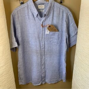 NEW NWT Wratherproof Vintage classy blue button down shirt Sz L